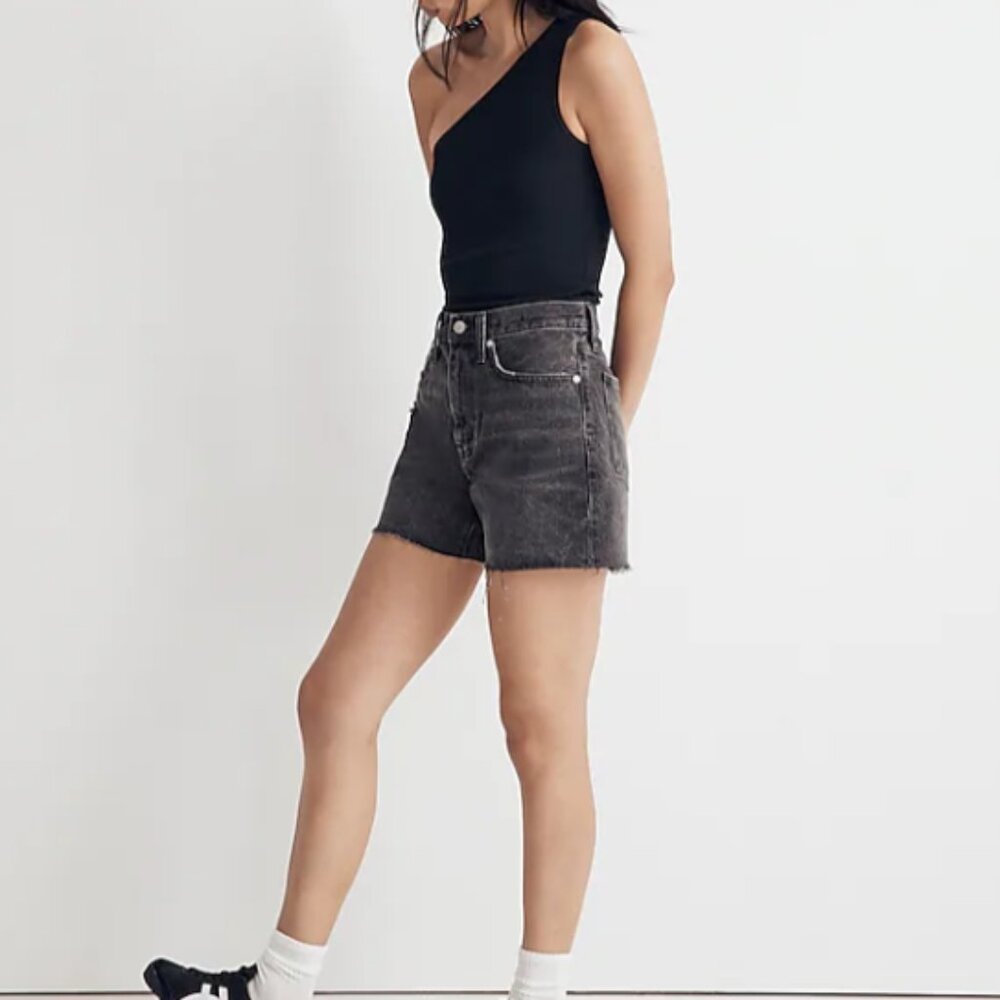 Madewell Women's High-Rise Black Wash Jean Shorts